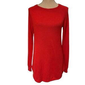 EVELYN GRACE SWEATER CREWNECK RED CASHMERE LONG SLEEVE SIZE M